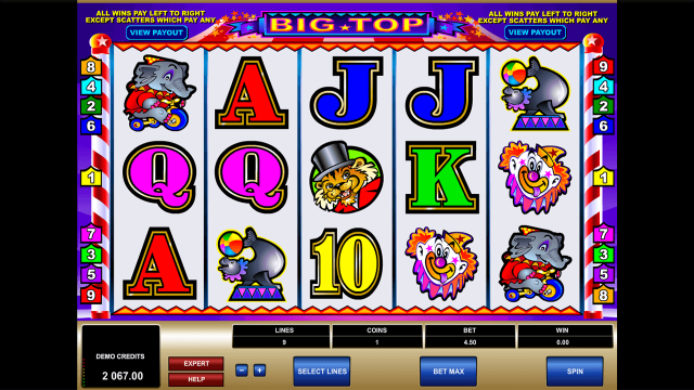 Игровой интерфейс Big Top 9